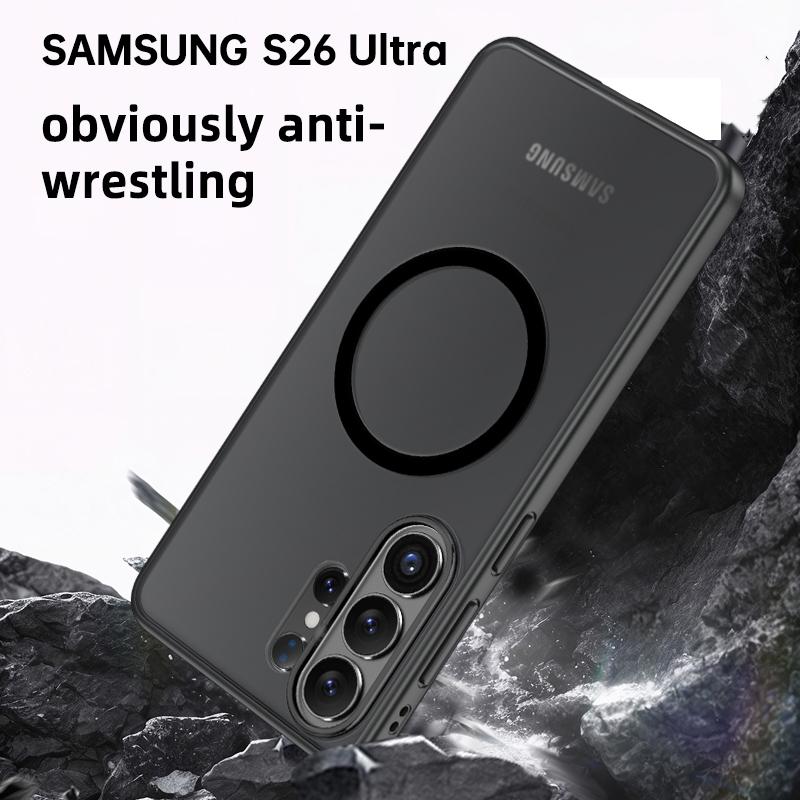 Translucent Shockproof Phone Case For Samsung Galaxy S26 Ultra Edge S25 FE Magnetic Wireless Charging TPU Plastic Back Cover