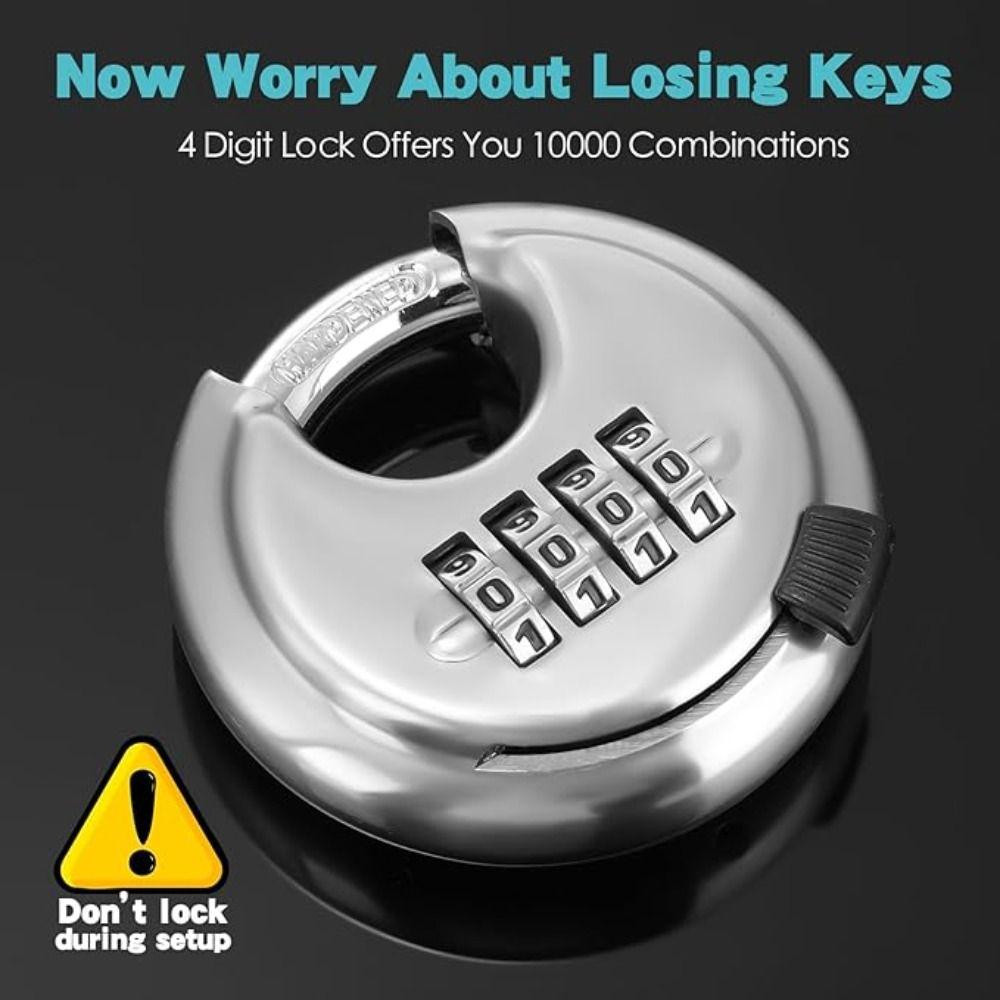 Safety Round Cake Lock Combination Discus Padlock Anti Pressure Combination Lock Warehouse