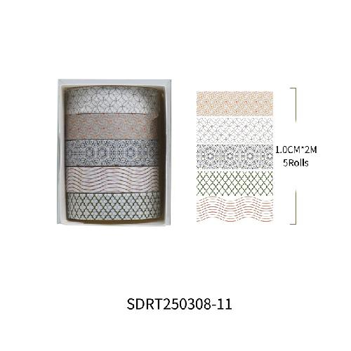 Chunxin Flower Language Boxed Japanese Paper Tape 5*1cm Wide Flowers and Leaves Dividing Line Hand Account Pastoral Flower Tape