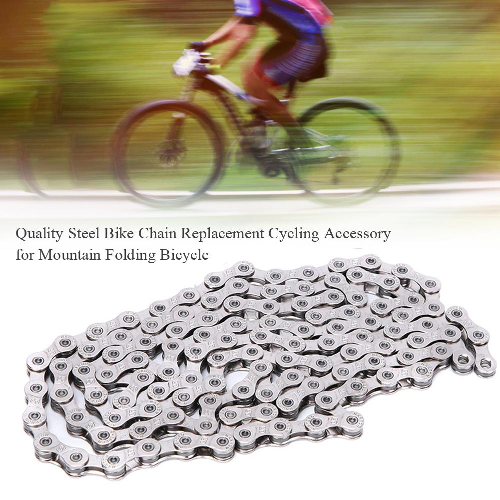Corrente de Bicicleta de Aço de Qualidade Peça de Reposição Acessório de Ciclismo para Bicicleta de Montanha DobrávelS99 prata (9 velocidades)