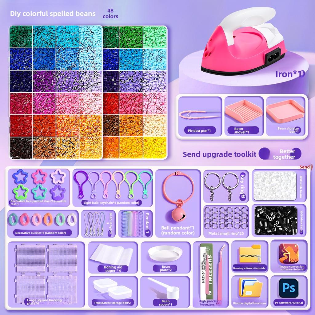 שק חומרים DIY להכנה עצמית של שעועית פינדו, סט מלא של צבעי MARD תלת-ממדיים מותכים, כלים, שק נייר גיהוץ