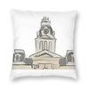 Hillsdale College Central Hall Square Pillowcase Polyester Linen Velvet Creative Zip Decor Throw Pillow Case Home Cushion Cover