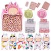 17cm Mini Doll's Accessories Set For Labubu Doll Pop 5/6Pcs/Set Bed+Quilt+Pillow Pajamas Sleeping Bag Dollhouse Gift,Girl's Toys