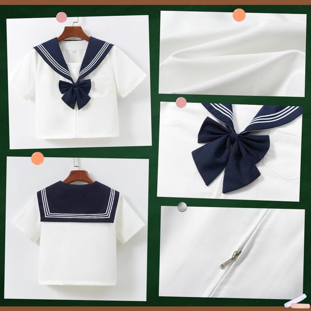 Sailor Uniform Full Set Black High School Junior High School Student Student Fancy Loose School Plus Cosplay [BeLoved] (Includes Socks) - Girl, Girl,