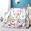 Pink Animals Customize Your Name Blanket Used For Chair Office Sofa Bed Camping Soft And Warm Giving Friends And Relatives Birthday Graduation Gift