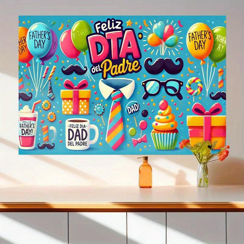 1 item, festive Father's Day pattern party banner, graduation celebration background cloth