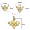 Copper Zircon Cute Bee Charms Pendants for Necklace Earring Bracelet Making
