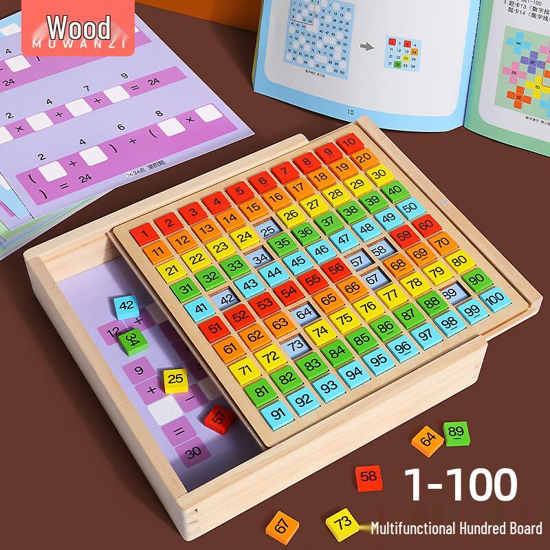 Wooden Montessori Hundreds Board Math Toy