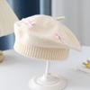 Cotton Girls Painter Cap Bowknot Decoration Toddler Warm Beanie Fashion Bow Knit Headwear  Girl