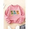Kids Crewneck Sweatshirt, Fun Easter Print with Dinosaur & Rabbit Long Sleeve Top for Autumn Winter