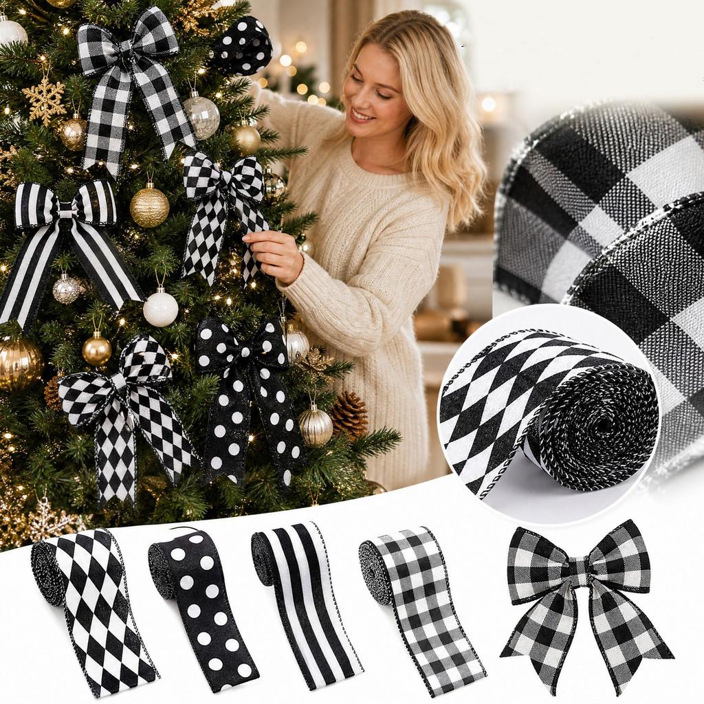 Lint met Strikken voor Kerstboom Feestdecoratie