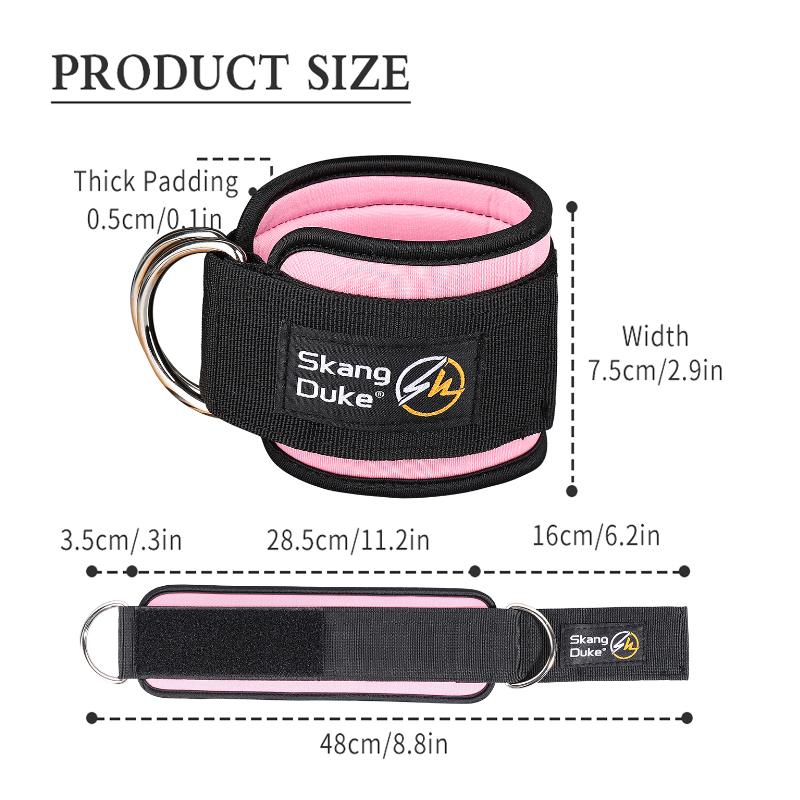 Skdk 1Pc Sport Ankle Straps Double D-Ring Adjustable Ankle Straps Foot Support Ankle Protector Gym Abs Glutes Legs Workout