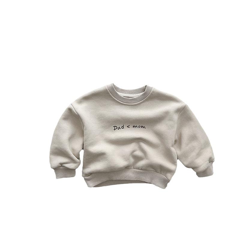 Kids Printed Fleece Lined Pullover Sweatshirt Unisex Long Sleeve Winter Children Top
