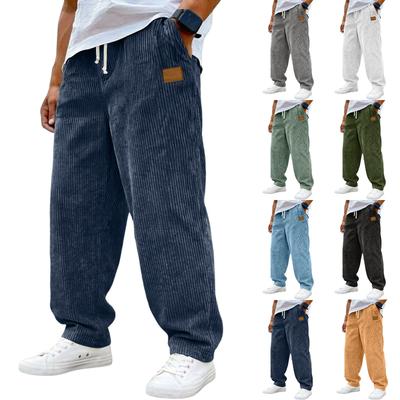 Mens Sweatpants Baggy Sweatpants Men Sweatpants for Men Pants for Men Loose Fit Drawstring Corduroy Design