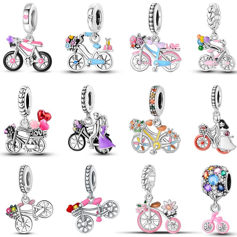 100 copper Flower Balloon Chocolate Gift Bicycle Charm Bead Charms Bead Charms Pendants Compatible With 3mm Bracelets Do It Yourself Fine Jewellery M
