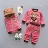 Autumn Winter Baby Boys Clothes Sets Thick Fleece Cartoon Bear Jacket Vest Pants 3Pcs Cotton Sport Suit For Girls Warm Outfits