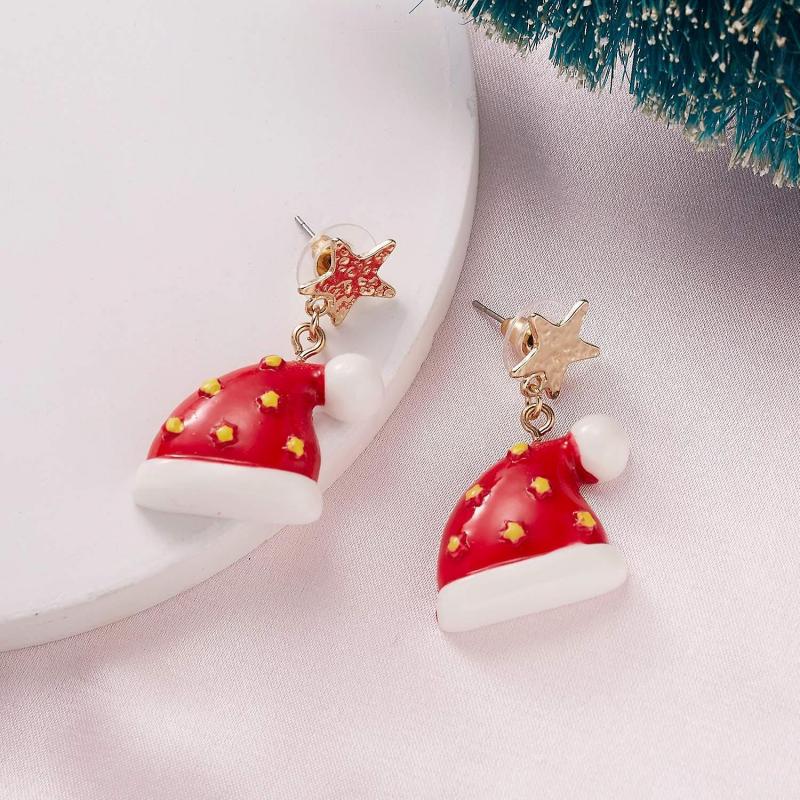 Earrings with Gold Plating Tomteluva with Yellow Stars