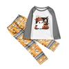 Print Cute Family Set Pajamas, Home Clothes, Family Set Long Sleeve Top Pants Set