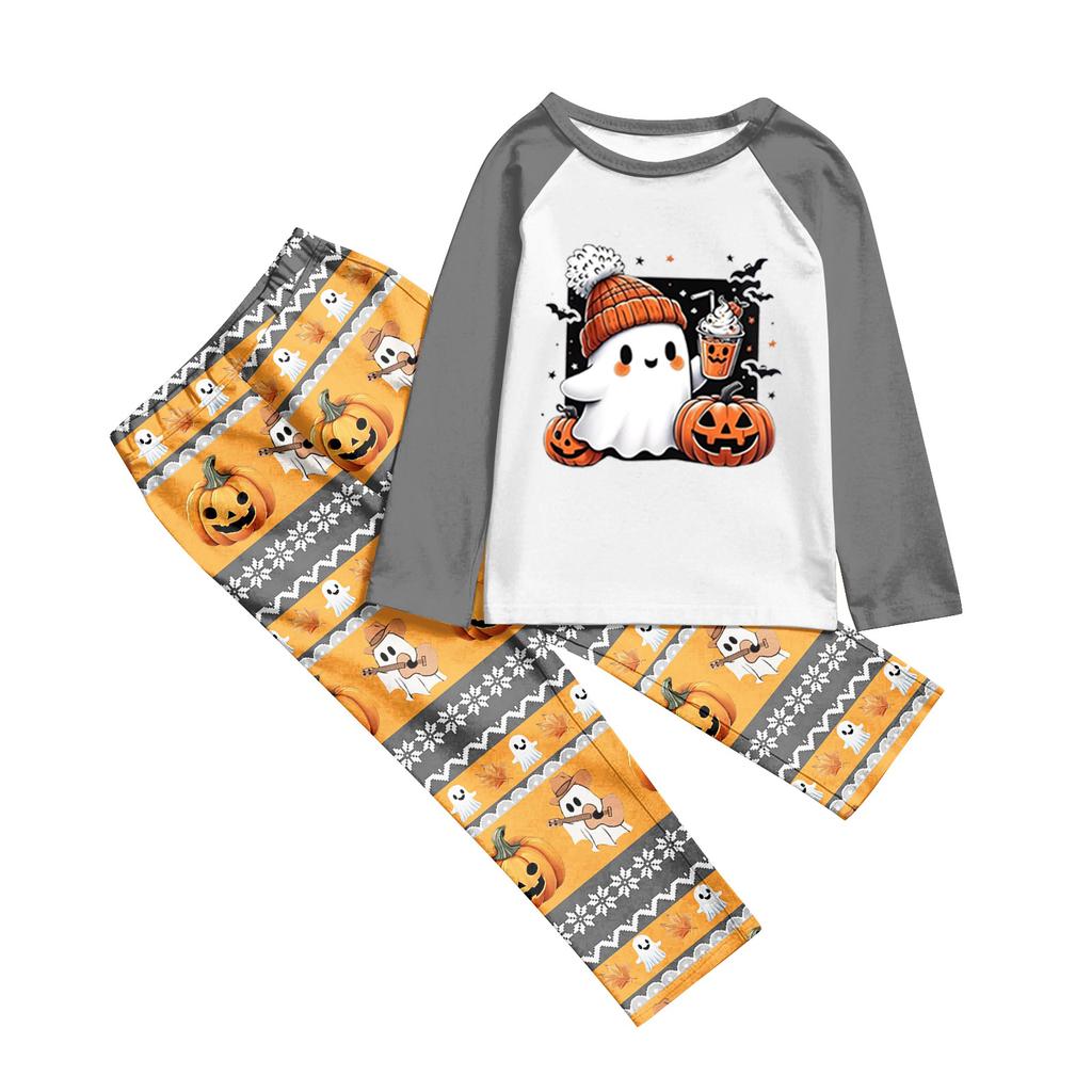 Print Cute Family Set Pajamas, Home Clothes, Family Set Long Sleeve Top Pants Set