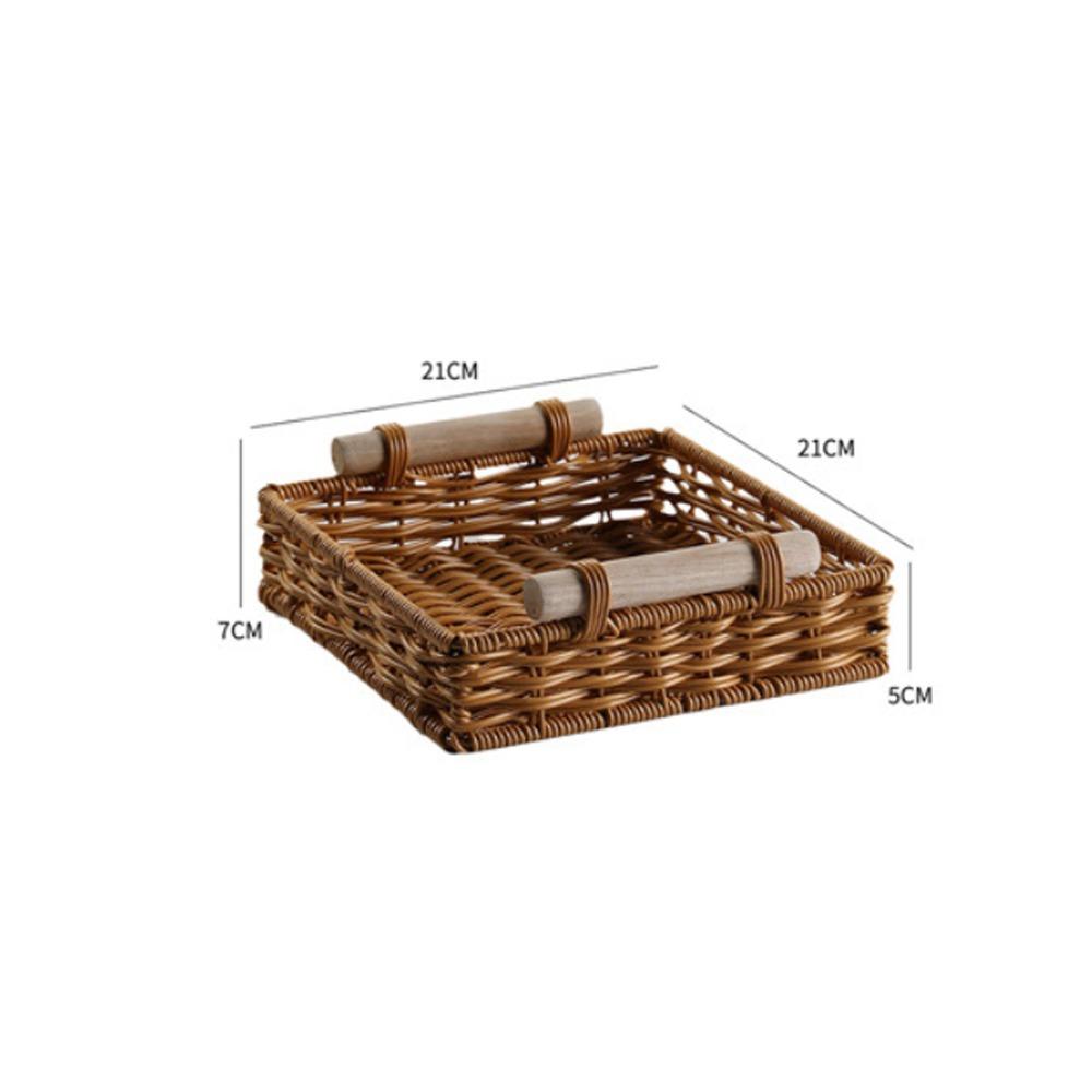 Plastic Storage Tray Rectangular Woven Basket New Serving Tray  Dining Table