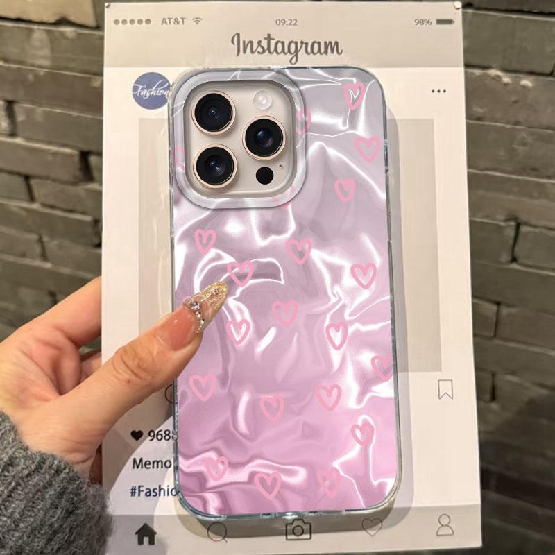 Summer Cute Heart Bow Cherry Girls Women Phone Case For Apple iphone 15 16 14 13 Pro Max 16e 12 11 7 8 Plus XR SE Fundas Cover