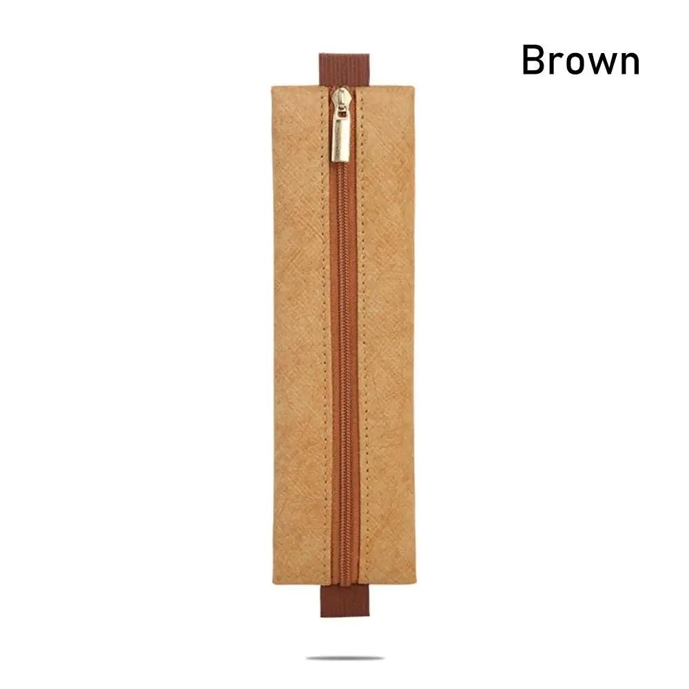 Elastic Buckle Pen Bag Simple Portable Large Capacity Pen Holder Tyvek Pencil Case Office Meeting