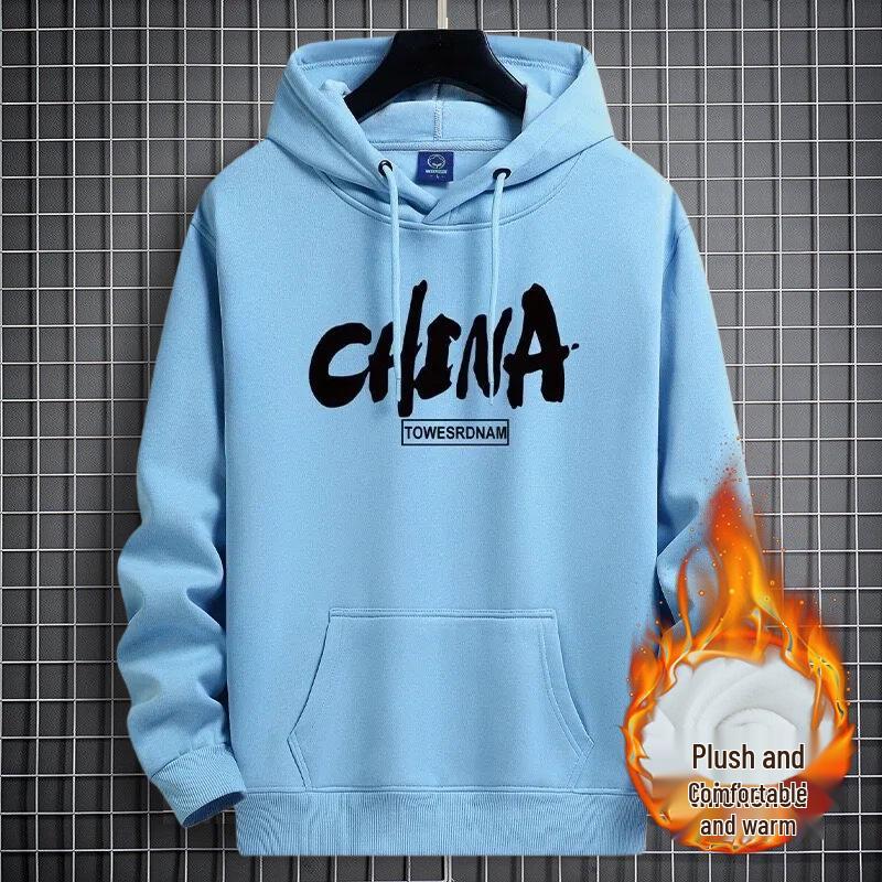 Men's Thickened Velvet Hoodie - Heavyweight Autumn/Winter Style, Warm Youth Trend, Couple Jacket