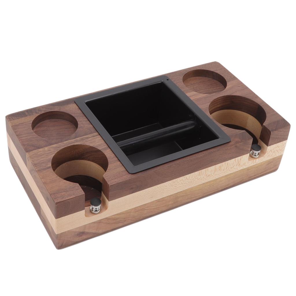 Coffee Knock Box Home Wood Splicing Coffee Filter Tamper Holder Coffee Knock Slag Storage Box Type