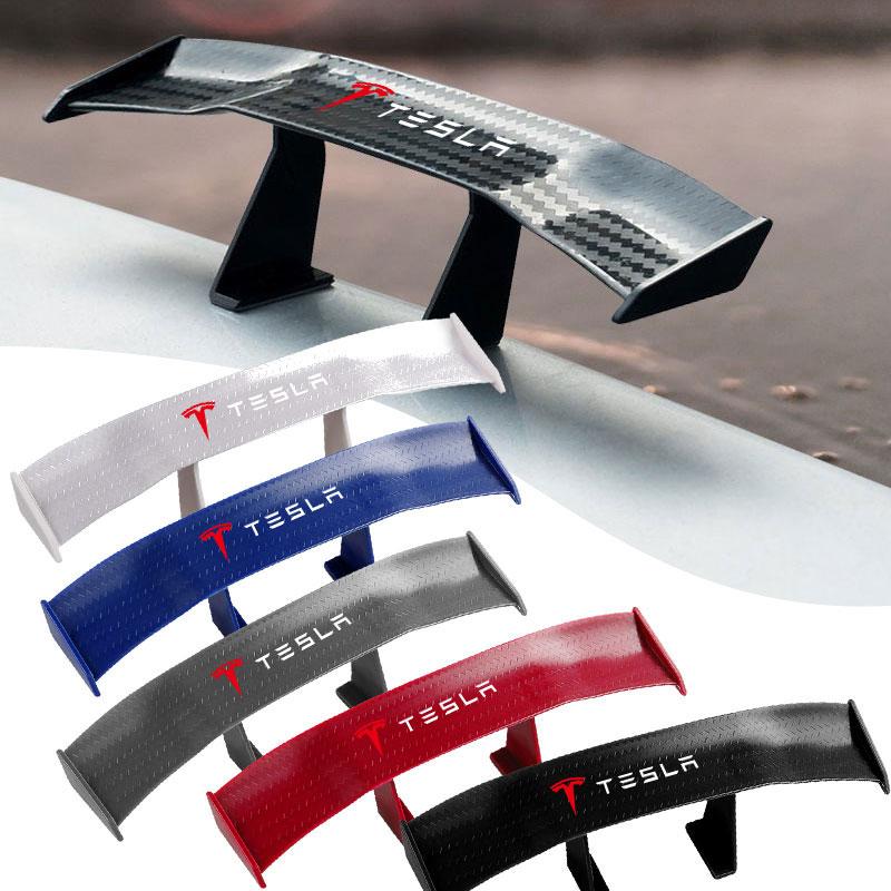 Car Rear Spoiler Mini Spoiler Wing Small Tail Emblem Sticker Decoration For Tesla Model 3 Model S Model X Y Roadster Performance