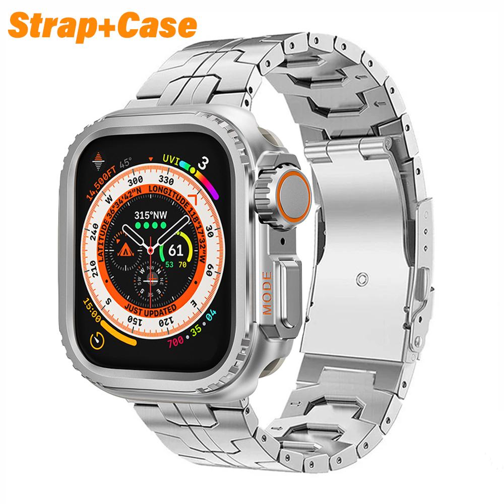 Titanium Strap for Apple Watch Ultra 2 49mm 46mm 45mm 44mm Metal Case Protector Bumper Frame for IWatch Series 10 9 8 7 6 5 4 SE
