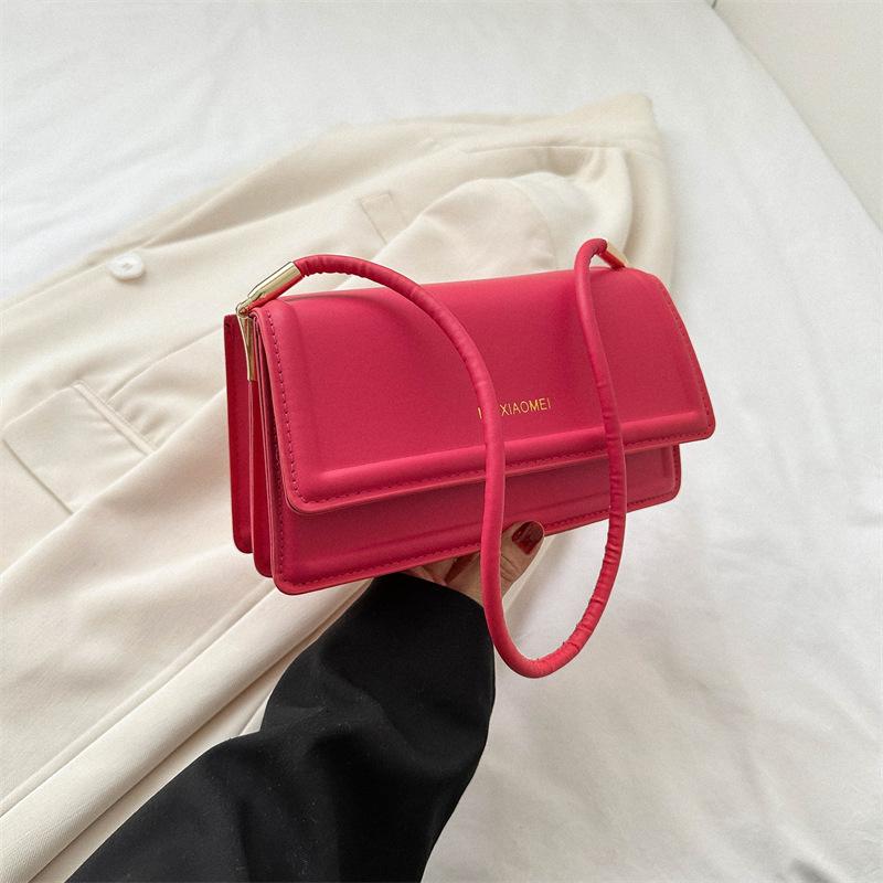 

Niche small square bag retro simple bag women s summer new casual shoulder bag trendy underarm bag роза розовый