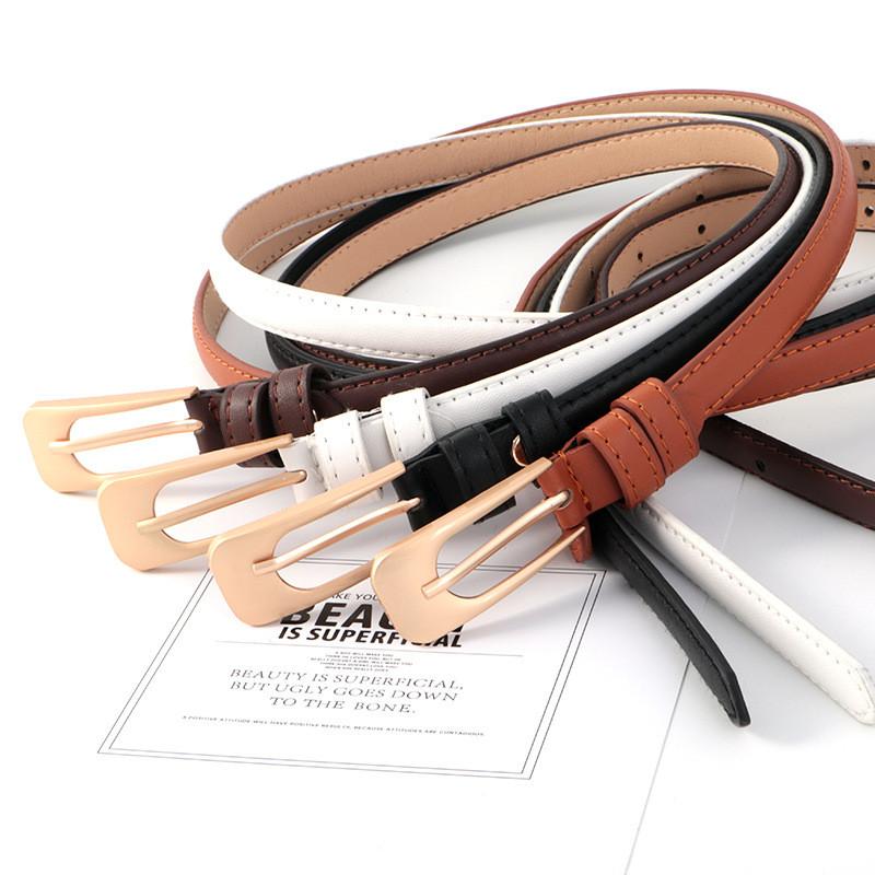 Vintage Leather Belt Women Versatile Decorative Waistband Casual Strap Jeans