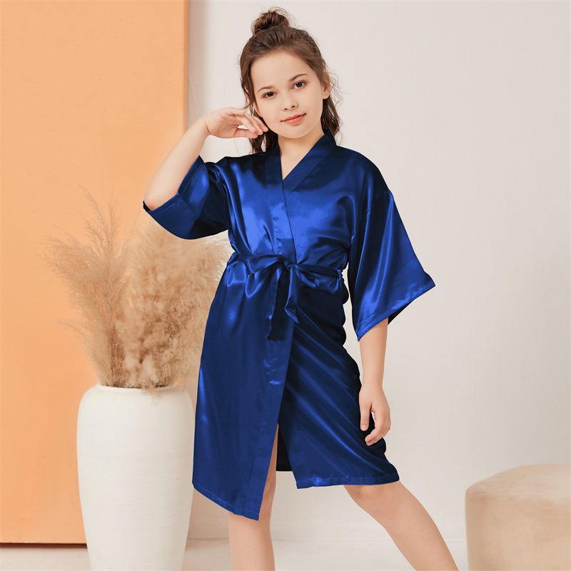 Horu Shi Summer V-neck Mid-length Girl's Casual Thin Cardigan Bathrobe