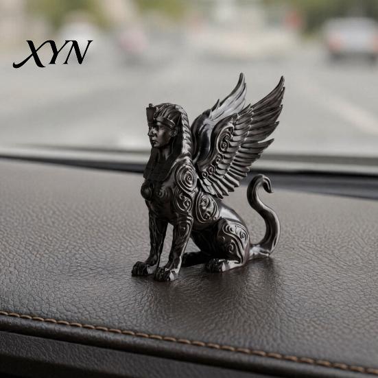 Niche Mysterious Home Decor 3D Printed Egyptian Sphinx Collectible Figurine, Statues, Ancient Gods Statue Unique Retro Totems Sculpture Ornaments,