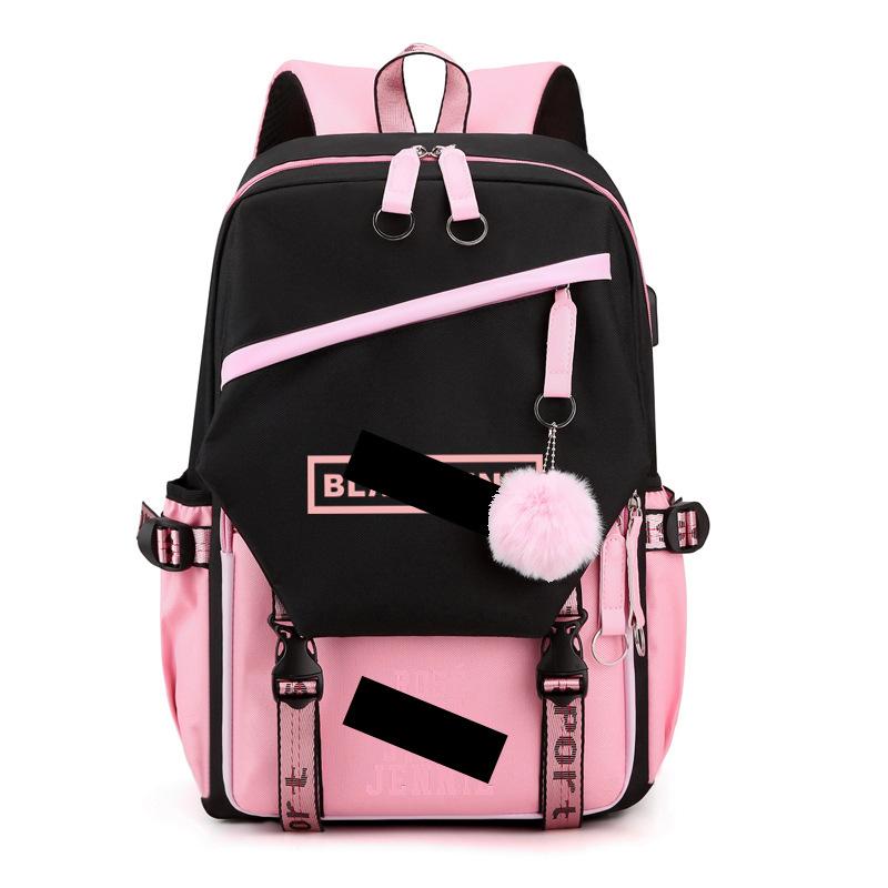 Blackpink Korean Girl Group Peripheral Printed Backpack Casual Middle School Student Schoolbag