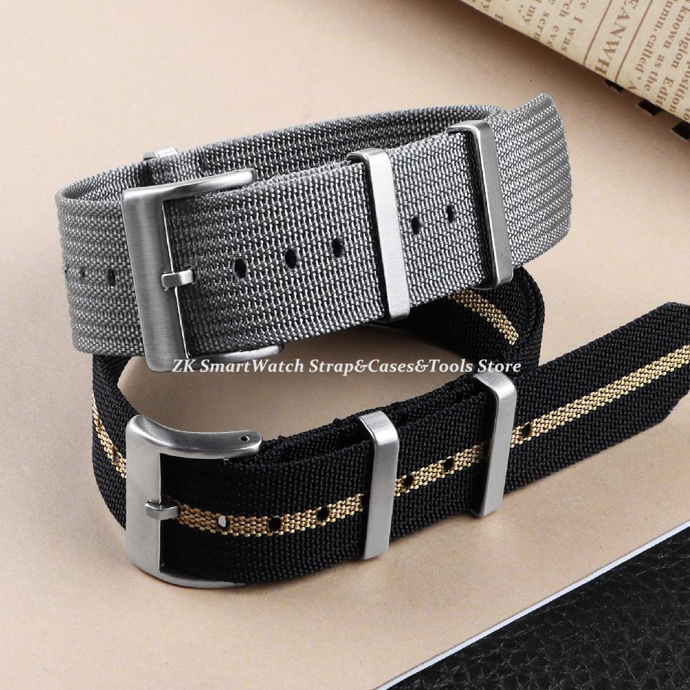 Ribbed Watch Strap 18mm 20mm 22mm for Omega Military Weave Sport Bracelet Belt with Clasp Fabric Replacement Wristband Men Women