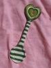 Deulkkot Ceramic Green Heart Stripe Spoon
