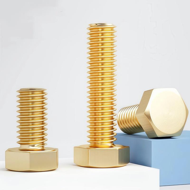 1-30pcs Brass Hex Screws M3 M4 M5 M6 M8 M10 M12 Length 6mm-100mm Metric Thread External Hexagonal External Copper Bolts