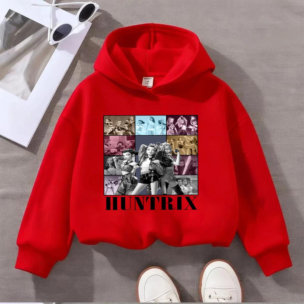 Huntrix Dívčí kreslený potisk Dětská mikina Módní ležérní pulovr s dlouhým rukávem pro děti Dívčí oblečení pro batolata