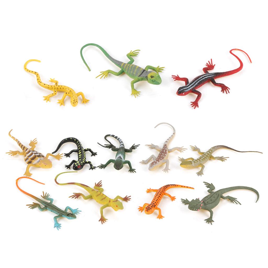 12Pcs/set Colorful Simulated Lizard Models Kids Children Animal Toys Teaching Props Tools