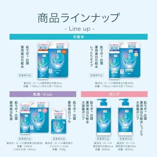 Hada Labo Shirojun Medicinal Whitening Lotion Large Capacity Pump Extra Moisture Sachet Included