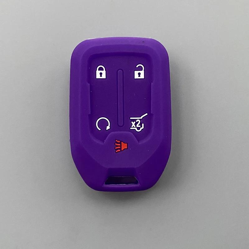 Silicone Car Key Cover Case Fob For Chevrolet Suburban Silverado GMC Terrain Yukon Tahoe Sierra Smart Auto Accessories Key Ring
