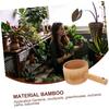 1Pc Bamboo Long Handle Water Ladle Portable Garden Water Scoop for Tea Kitchen and Outdoor Use Chic Design and Material