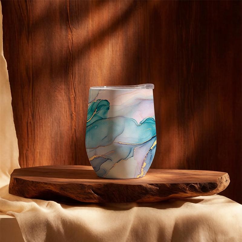 Eggshell Cup 355ml Cyan Pink Purple Marble Element Egg Shaped Insulated Cup Mini Stainless Cool Cup Insulated Water Cup 12oz Eggshell Insulated Cup Eggshell Cup 355ml