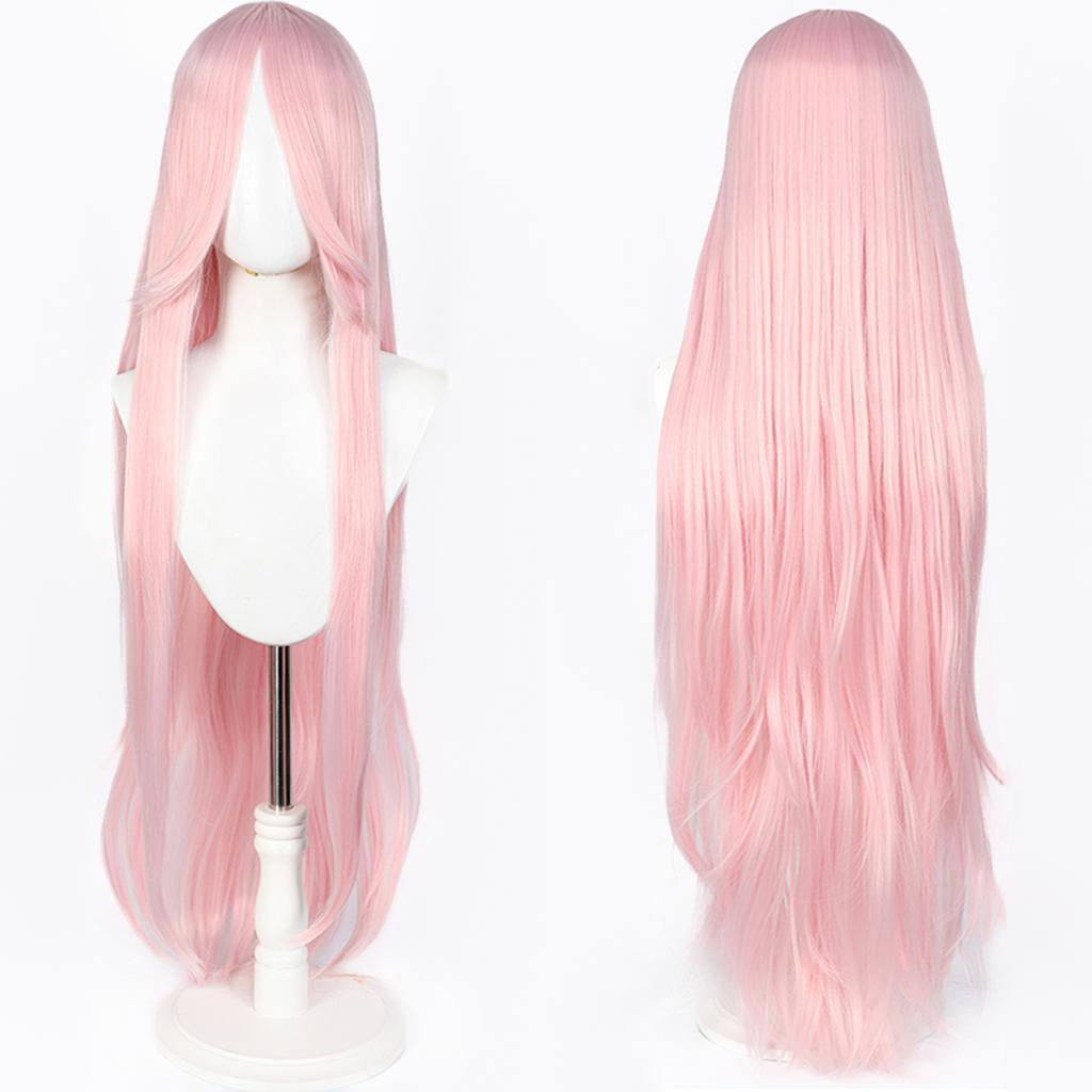 Parrucca Cosplay Lunga Dritta 100CM Multicolore Rosa Biondo Nero Parrucca Costume Anime Parrucca Cos Sintetica Universale Parrucca per Uso Quotidiano Feste