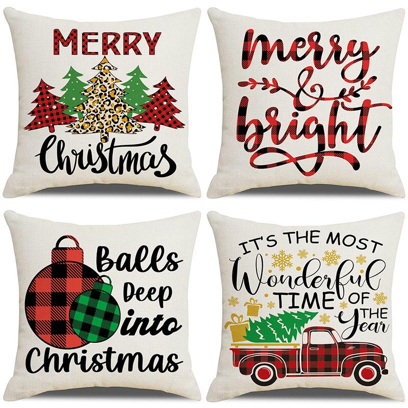 Christmas Pillowcase Combination Multi-patterned Cushion Party Festive Sofa Living Room Pillowcase Pillowcase