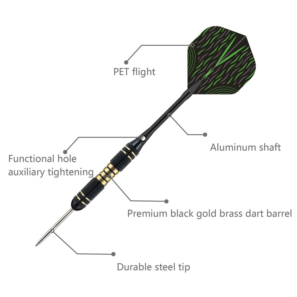 1 Set Steel Tip Brass Dart Professional Steel Tip Brass Dart Set 22g Metal Dart Set Indoor Sports Games Durable