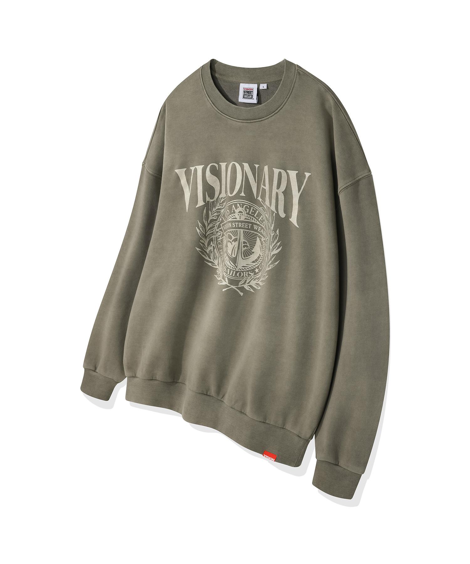 Vision Streetwear Vsw Visionary Пигментный Свитшот Хаки Серый S