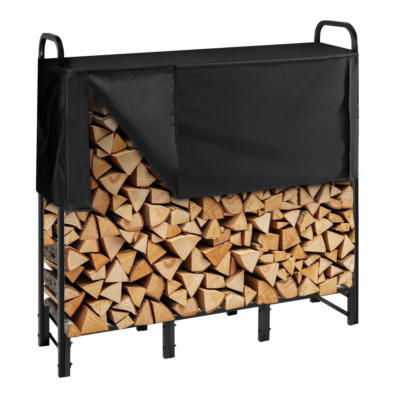 VEVOR Firewood Rack with Waterproof Cover