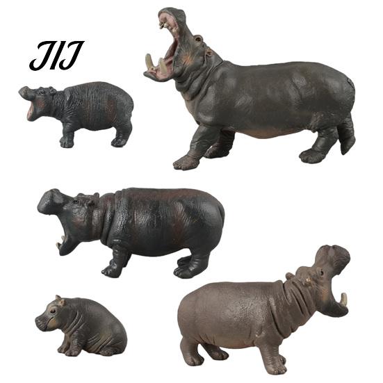 Realistic Hippo Figurine Simulation Hippopotamus Figurine, Lifelike Statue Sculpture, River Wild Animal Educational Toy Horse Model for Desk